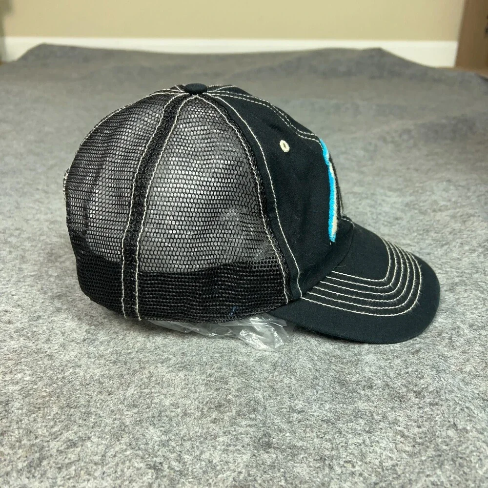 Carolina Panthers Mens Hat Cap Snapback Black Blue Trucker Mesh‎ Retro Football